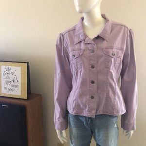 Christopher & Banks Women's Jean Jacket in Lilac and Lavendar